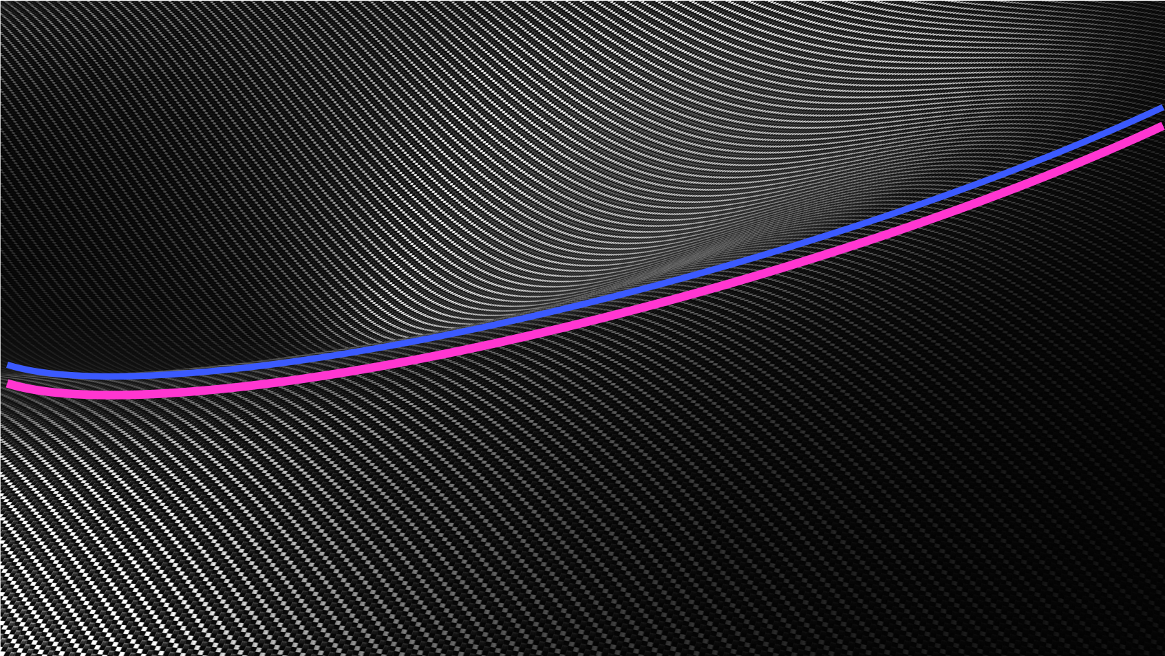 Abstract black and white image of wavy, dotted lines. Includes two, colored lines of CEI's colors (pink, light indigo).